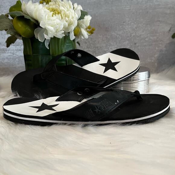 Converse All Star Flip Flops Black White Sz 5-6 NEW AS IS - Picture 8 of 13
